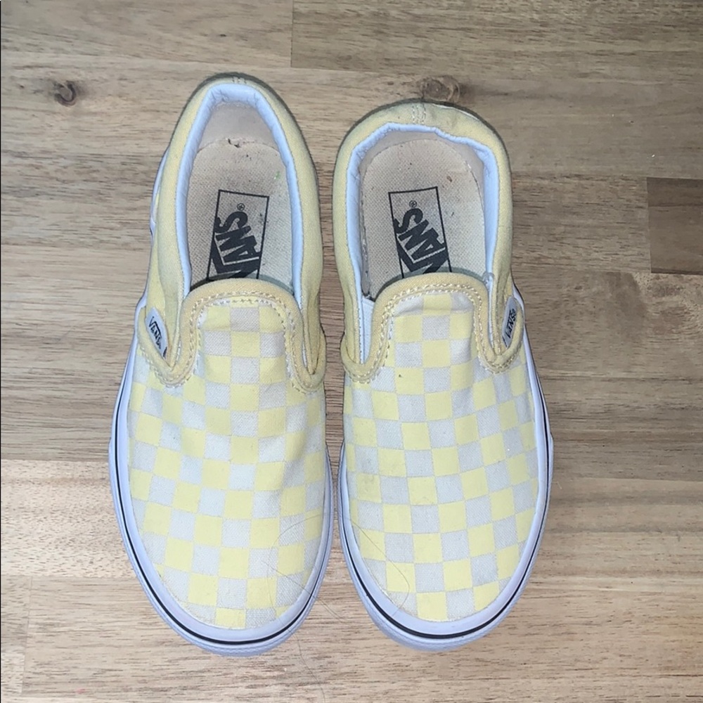 Yellow Checker vans size 13 little kids